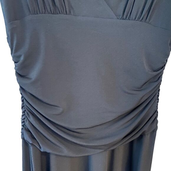 Max and Cleo NWT Sz 6 Little Black Dress Front Ruching Sleeveless Swing Skirt - Picture 3 of 8